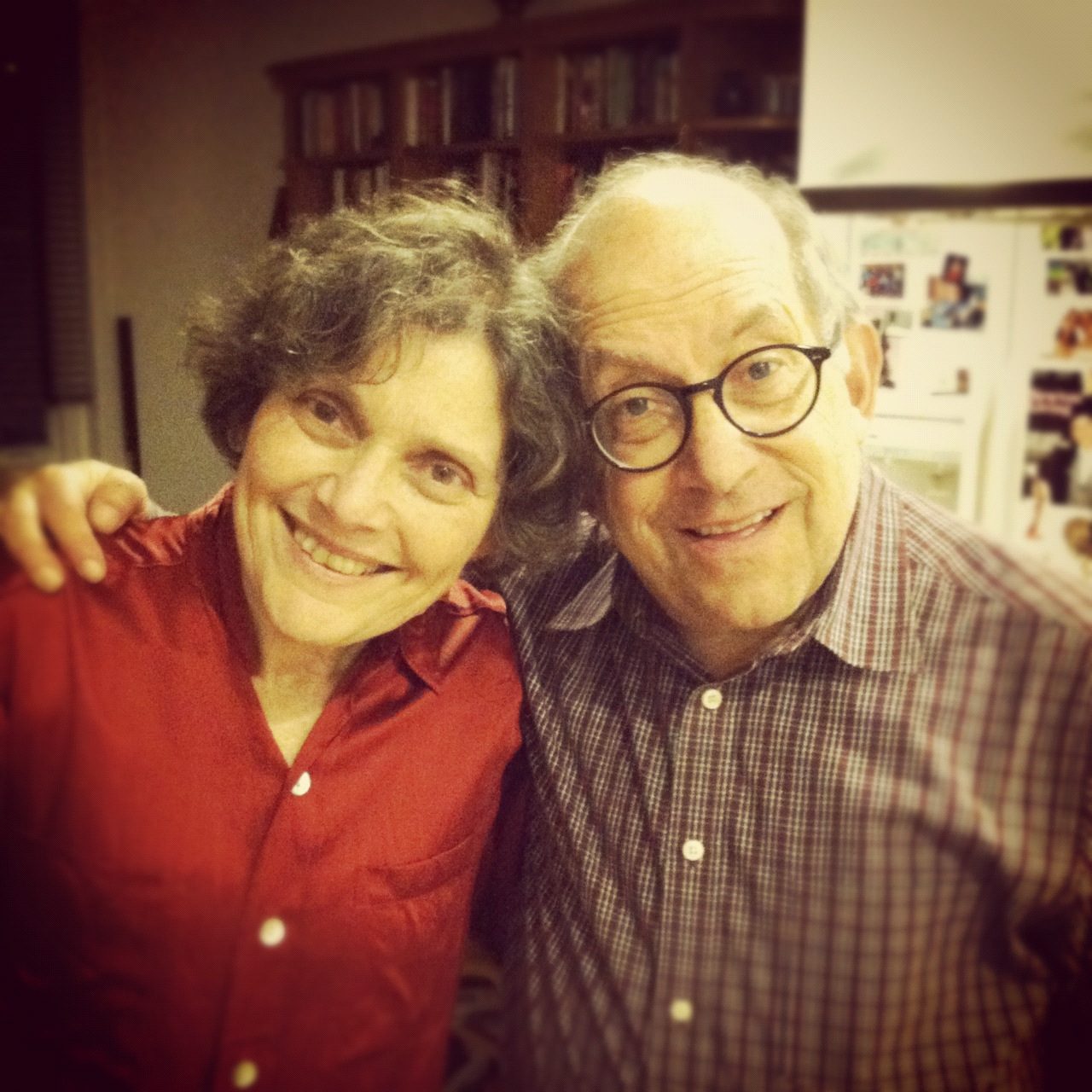 David and a woman smiling close together